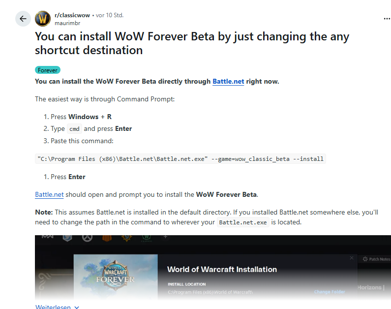wow beta installieren