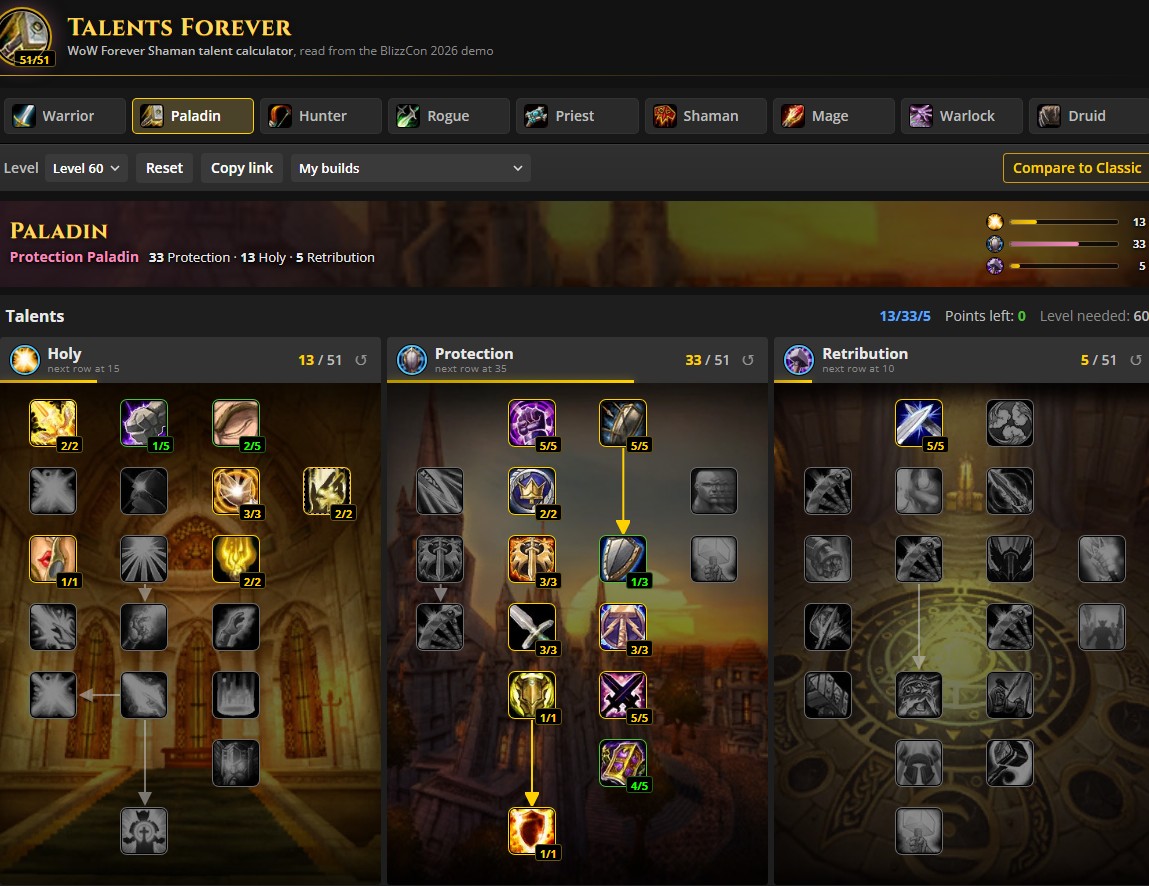 Talente WoW Forever